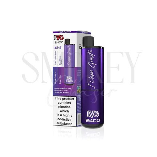 IVG 2400 Disposable Vape Kit 4 in 1 Purple Edition Smokey