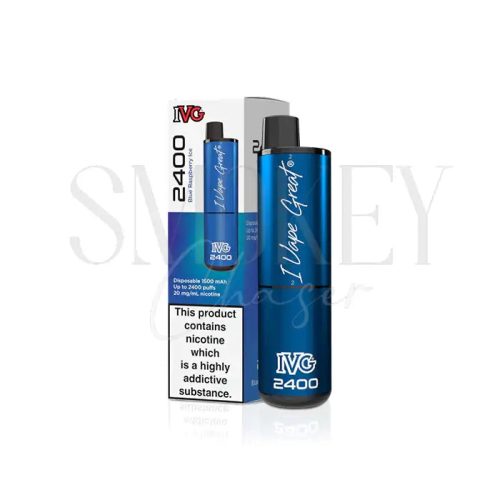 IVG 2400 Disposable Vape Kit Blue Raspberry Ice Smokey