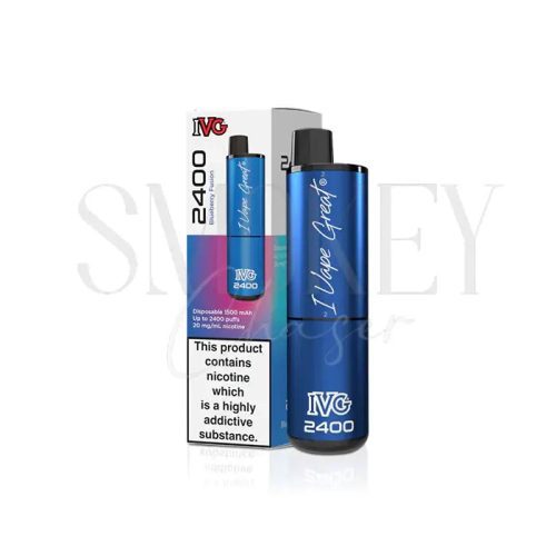 IVG 2400 Disposable Vape Kit Blueberry Fusion Smokey Chaser